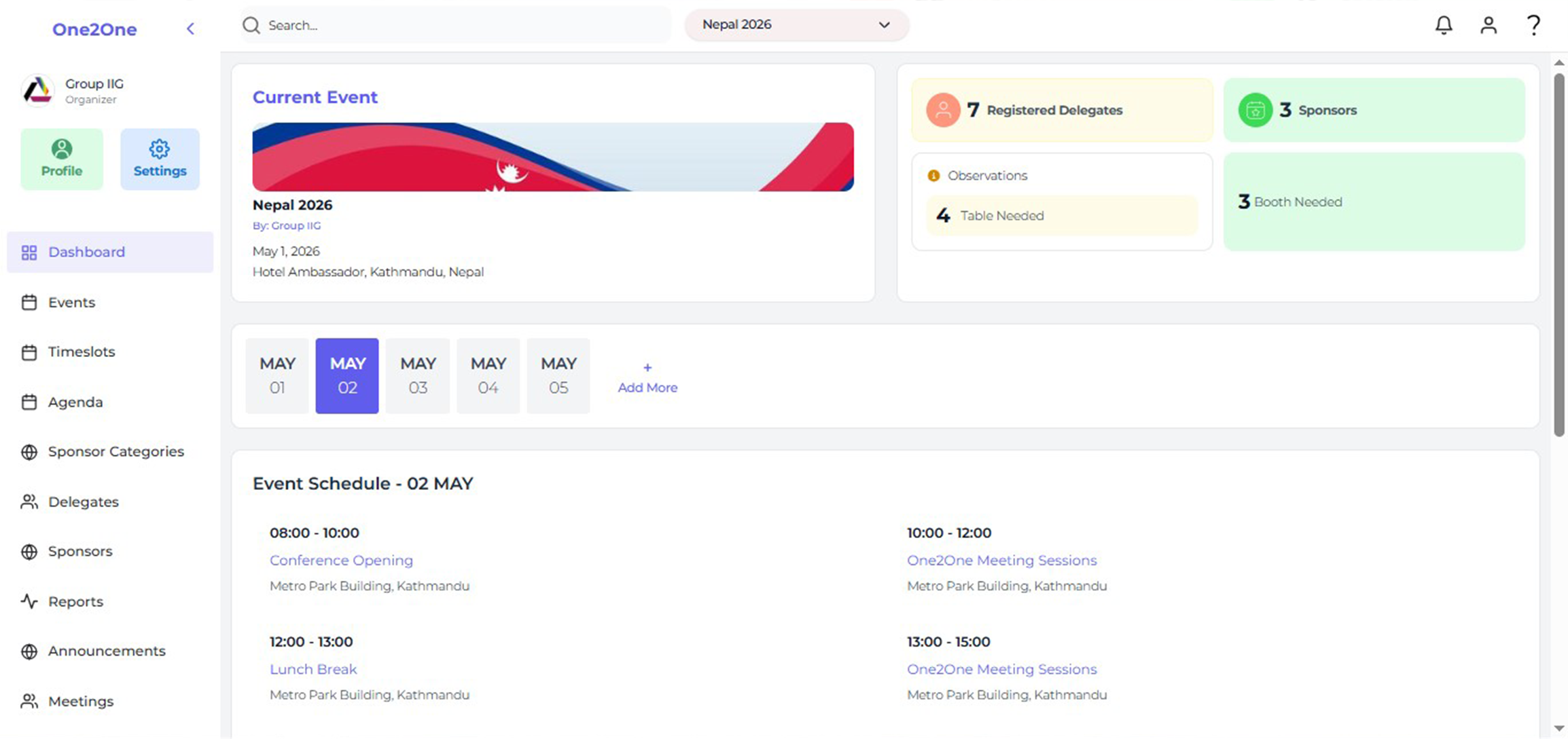 Event Organizer Dashboard